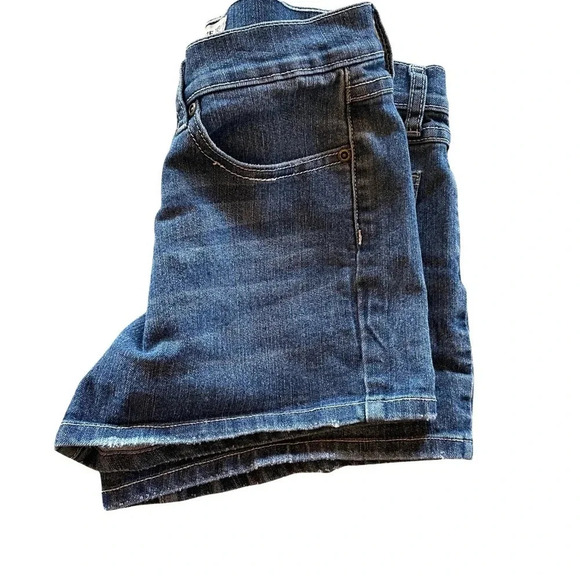 Lolo Jean Shorts Size 16 • Embroidered Rhinestone Pockets - Picture 2 of 5